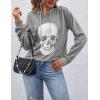 imageBlooming Jelly Womens Halloween Sweatshirts Skull Graphic T Shirts Long Sleeve Pullover Tops Gothic Fall Clothes 2024Greyhoodie