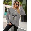 imageBlooming Jelly Womens Halloween Sweatshirts Skull Graphic T Shirts Long Sleeve Pullover Tops Gothic Fall Clothes 2024Greyleopard Skull