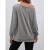 imageBlooming Jelly Womens Halloween Sweatshirts Skull Graphic T Shirts Long Sleeve Pullover Tops Gothic Fall Clothes 2024Greyone Shoulder