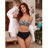 imageBlooming Jelly Womens High Waisted Bikini Sets Drawstring Tummy Control Swimsuits Crisscross Tie Back Bathing SuitBlack Leopard