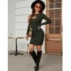 imageBlooming Jelly Womens Long Sleeve Sweater Dress Sexy Cut Out Bodycon Mini Fall Dress Trendy Ribbed Knit Ladies Winter SweaterArmy Green