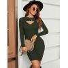 imageBlooming Jelly Womens Long Sleeve Sweater Dress Sexy Cut Out Bodycon Mini Fall Dress Trendy Ribbed Knit Ladies Winter SweaterArmy Green