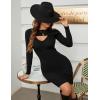 imageBlooming Jelly Womens Long Sleeve Sweater Dress Sexy Cut Out Bodycon Mini Fall Dress Trendy Ribbed Knit Ladies Winter SweaterBlack