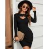 imageBlooming Jelly Womens Long Sleeve Sweater Dress Sexy Cut Out Bodycon Mini Fall Dress Trendy Ribbed Knit Ladies Winter SweaterBlack