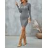 imageBlooming Jelly Womens Long Sleeve Sweater Dress Sexy Cut Out Bodycon Mini Fall Dress Trendy Ribbed Knit Ladies Winter SweaterGrey1