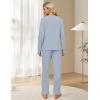 imageBlooming Jelly Womens Lounge Set Cute Long Sleeve Pajama Sets Casual 2 Piece Pj Outfit Fall Sleepwear PocketsBlue Grey