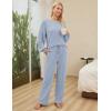 imageBlooming Jelly Womens Lounge Set Cute Long Sleeve Pajama Sets Casual 2 Piece Pj Outfit Fall Sleepwear PocketsBlue Grey