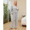 imageBlooming Jelly Womens Lounge Set Cute Long Sleeve Pajama Sets Casual 2 Piece Pj Outfit Fall Sleepwear PocketsGrey