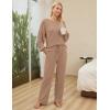 imageBlooming Jelly Womens Lounge Set Cute Long Sleeve Pajama Sets Casual 2 Piece Pj Outfit Fall Sleepwear PocketsKhaki