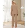 imageBlooming Jelly Womens Lounge Set Cute Long Sleeve Pajama Sets Casual 2 Piece Pj Outfit Fall Sleepwear PocketsKhaki