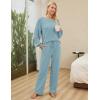 imageBlooming Jelly Womens Lounge Set Cute Long Sleeve Pajama Sets Casual 2 Piece Pj Outfit Fall Sleepwear PocketsLight Blue