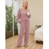 imageBlooming Jelly Womens Lounge Set Cute Long Sleeve Pajama Sets Casual 2 Piece Pj Outfit Fall Sleepwear PocketsPink