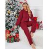 imageBlooming Jelly Womens Lounge Set Cute Long Sleeve Pajama Sets Casual 2 Piece Pj Outfit Fall Sleepwear PocketsRed