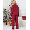 imageBlooming Jelly Womens Lounge Set Cute Long Sleeve Pajama Sets Casual 2 Piece Pj Outfit Fall Sleepwear PocketsRed