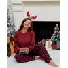 imageBlooming Jelly Womens Lounge Set Cute Long Sleeve Pajama Sets Casual 2 Piece Pj Outfit Fall Sleepwear PocketsRed Plaid