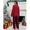 imageBlooming Jelly Womens Lounge Set Cute Long Sleeve Pajama Sets Casual 2 Piece Pj Outfit Fall Sleepwear PocketsRed Plaid