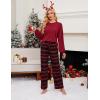 imageBlooming Jelly Womens Lounge Set Cute Long Sleeve Pajama Sets Casual 2 Piece Pj Outfit Fall Sleepwear PocketsRed Reindeer