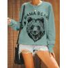 imageBlooming Jelly Womens Mama Sweatshirt Crewneck Loose Fit Soft Cute Long Sleeve Tops Ladies Graphic Casual Fall Mom ShirtsTurquoise