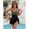 imageBlooming Jelly Womens One Piece Swimsuit Tummy Control Bathing Suit Gold Metal Tie Knot 2025 Swim DressBlack Green