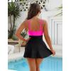 imageBlooming Jelly Womens One Piece Swimsuit Tummy Control Bathing Suit Gold Metal Tie Knot 2025 Swim DressBlack Pink