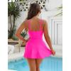 imageBlooming Jelly Womens One Piece Swimsuit Tummy Control Bathing Suit Gold Metal Tie Knot 2025 Swim DressHot Pink