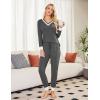 imageBlooming Jelly Womens Pajama Sets 2 Piece Textured Lounge Set Color Block Pj Sets Soft Sleepwear Pockets 2024Dark Grey