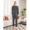 imageBlooming Jelly Womens Pajama Sets 2 Piece Textured Lounge Set Color Block Pj Sets Soft Sleepwear Pockets 2024Dark Grey