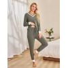 imageBlooming Jelly Womens Pajama Sets 2 Piece Textured Lounge Set Color Block Pj Sets Soft Sleepwear Pockets 2024Grey Green