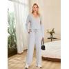 imageBlooming Jelly Womens Pajama Sets Lace V Neck Lounge Sets 2 Piece Loungewear Pj Set with Pockets 2024Grey