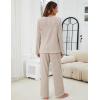 imageBlooming Jelly Womens Pajama Sets Lace V Neck Lounge Sets 2 Piece Loungewear Pj Set with Pockets 2024Light Apricot