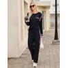 imageBlooming Jelly Womens Pajama Sets Long Sleeve 2 Piece Lounge Sets Soft Knit Pjs Cozy Sleepwear with PocketsBlack