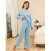 imageBlooming Jelly Womens Pajama Sets Long Sleeve 2 Piece Lounge Sets Soft Knit Pjs Cozy Sleepwear with PocketsBlue