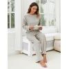 imageBlooming Jelly Womens Pajama Sets Long Sleeve 2 Piece Lounge Sets Soft Knit Pjs Cozy Sleepwear with PocketsLight Khaki