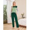 imageBlooming Jelly Womens Pajama Sets Long Sleeve Color Block 2 Piece Casual Lounge Sets Soft Pjs with PocketsGreen