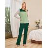 imageBlooming Jelly Womens Pajama Sets Long Sleeve Color Block 2 Piece Casual Lounge Sets Soft Pjs with PocketsGreen