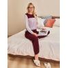imageBlooming Jelly Womens Pajama Sets Long Sleeve Color Block 2 Piece Casual Lounge Sets Soft Pjs with PocketsRed