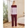 imageBlooming Jelly Womens Pajama Sets Long Sleeve Color Block 2 Piece Casual Lounge Sets Soft Pjs with PocketsRed