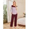 imageBlooming Jelly Womens Pajama Sets Long Sleeve Color Block 2 Piece Casual Lounge Sets Soft Pjs with PocketsRed