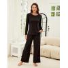 imageBlooming Jelly Womens Pajama Sets Pleated Long Sleeve 2 Piece Lounge Set Sleepwear Pj Sets with Pockets 2024Black