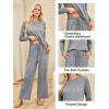 imageBlooming Jelly Womens Pajama Sets Pleated Long Sleeve 2 Piece Lounge Set Sleepwear Pj Sets with Pockets 2024Grey