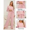 imageBlooming Jelly Womens Pajama Sets Pleated Long Sleeve 2 Piece Lounge Set Sleepwear Pj Sets with Pockets 2024Pink