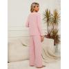 imageBlooming Jelly Womens Pajama Sets Pleated Long Sleeve 2 Piece Lounge Set Sleepwear Pj Sets with Pockets 2024Pink