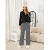 imageBlooming Jelly Womens Pajamas Set 2 Piece Lounge Pjs Sets Fall Outfits Long Sleeve Tie Front Tops Loungewear with PocketsBlack and Striped