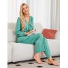 imageBlooming Jelly Womens Pajamas Set 2 Piece Lounge Pjs Sets Fall Outfits Long Sleeve Tie Front Tops Loungewear with PocketsGreen