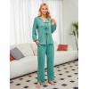 imageBlooming Jelly Womens Pajamas Set 2 Piece Lounge Pjs Sets Fall Outfits Long Sleeve Tie Front Tops Loungewear with PocketsGreen