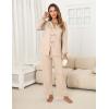 imageBlooming Jelly Womens Pajamas Set 2 Piece Lounge Pjs Sets Fall Outfits Long Sleeve Tie Front Tops Loungewear with PocketsLight Khaki