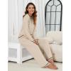 imageBlooming Jelly Womens Pajamas Set Drawstring 2 Piece Lounge Set Ruffle Long Sleeve Pjs Soft Wide Leg Sleepwear PocketsApricot