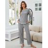 imageBlooming Jelly Womens Pajamas Set Drawstring 2 Piece Lounge Set Ruffle Long Sleeve Pjs Soft Wide Leg Sleepwear PocketsGrey
