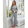 imageBlooming Jelly Womens Pajamas Set Drawstring 2 Piece Lounge Set Ruffle Long Sleeve Pjs Soft Wide Leg Sleepwear PocketsGrey