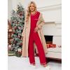 imageBlooming Jelly Womens Pajamas Set Drawstring 2 Piece Lounge Set Ruffle Long Sleeve Pjs Soft Wide Leg Sleepwear PocketsRed